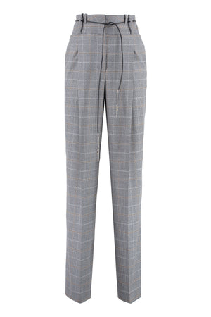 Prince of Wales checked wool trousers-0